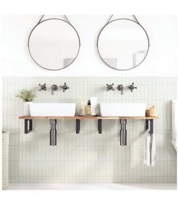 vidaXL Bathroom Vanity Top Untreated 160x40x2 cm Solid Wood Acacia — Colour: natural, Size: 160 x 40 x 2 cm
