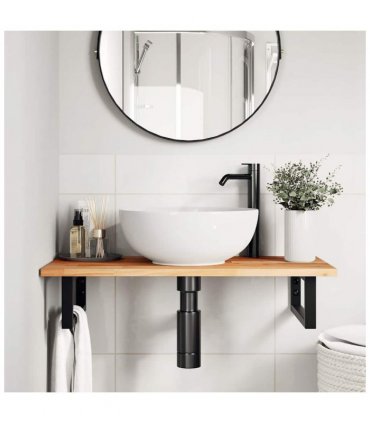 vidaXL Bathroom Vanity Top Oil Finished 100x40x2 cm Solid Wood Acacia — Size: 100 x 40 x 2 cm