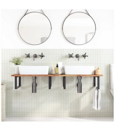 vidaXL Bathroom Vanity Top Oil Finished 120x50x2 cm Solid Wood Acacia — Size: 120 x 50 x 2 cm