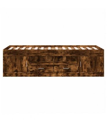 vidaXL Daybed | Smoked Oak | Engineered Wood | Single | Storage | Daybed — Size: 100 x 200 cm