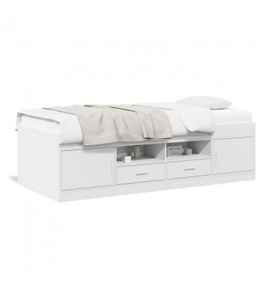 vidaXL Daybed | White | Engineered wood | Small Single | Convertible | Daybed — Size: 75 x 190 cm