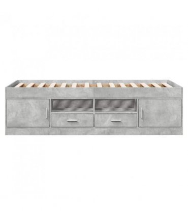 vidaXL Daybed with Drawers without Mattress Concrete Grey 75x190 cm Small Single — Size: 75 x 190 cm