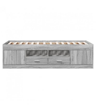vidaXL Daybed with Drawers without Mattress Grey Sonoma 90x200 cm — Size: 90 x 200 cm