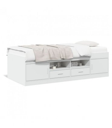 vidaXL Daybed with Drawers without Mattress White 90x190 cm Single — Size: 90 x 190 cm