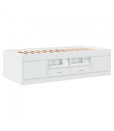 vidaXL Daybed with Drawers without Mattress White 90x190 cm Single — Size: 90 x 190 cm