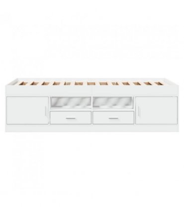 vidaXL Daybed with Drawers without Mattress White 90x190 cm Single — Size: 90 x 190 cm