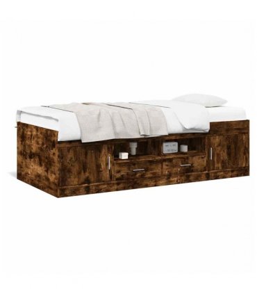 vidaXL Daybed | Smoked Oak | Engineered wood | Small Single | Daybed — Size: 75 x 190 cm