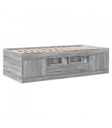 vidaXL Daybed | Grey sonoma | Engineered wood | Single | Daybed | Rectangular — Size: 100 x 200 cm