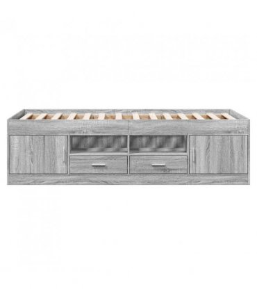 vidaXL Daybed | Grey sonoma | Engineered wood | Single | Daybed | Rectangular — Size: 100 x 200 cm