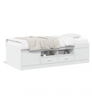 vidaXL Daybed | White | Engineered wood | 100x200 cm | Daybed | Rectangular — Size: 100 x 200 cm