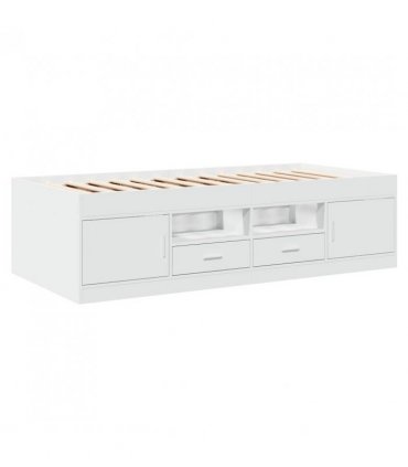 vidaXL Daybed | White | Engineered wood | 100x200 cm | Daybed | Rectangular — Size: 100 x 200 cm