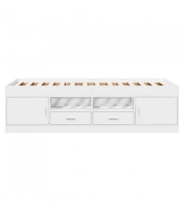 vidaXL Daybed | White | Engineered wood | 100x200 cm | Daybed | Rectangular — Size: 100 x 200 cm