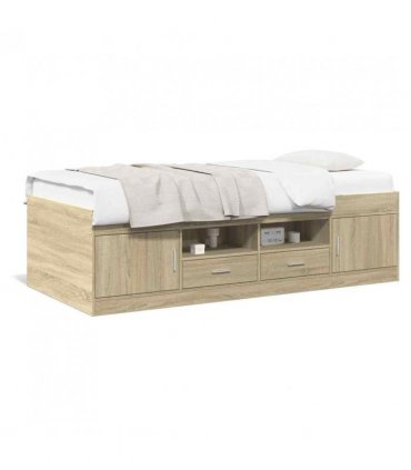 vidaXL Daybed | Sonoma Oak | Engineered Wood, Plywood | Single | Daybed — Size: 90 x 200 cm