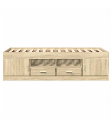 vidaXL Daybed | Sonoma Oak | Engineered Wood, Plywood | Single | Daybed — Size: 90 x 200 cm