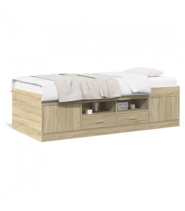 vidaXL Daybed | Sonoma oak | Engineered wood | Small Single | Daybed — Size: 75 x 190 cm