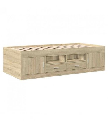 vidaXL Daybed | Sonoma oak | Engineered wood | Small Single | Daybed — Size: 75 x 190 cm