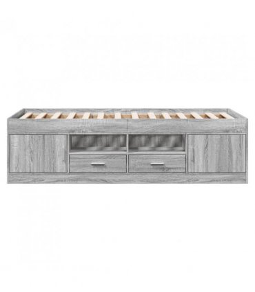 vidaXL Daybed with Drawers without Mattress Grey Sonoma 90x190 cm Single — Size: 90 x 190 cm
