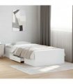 vidaXL Bed Frame with Drawers without Mattress White 75x190 cm Small Single — Size: 75 x 190 cm — V0672117620