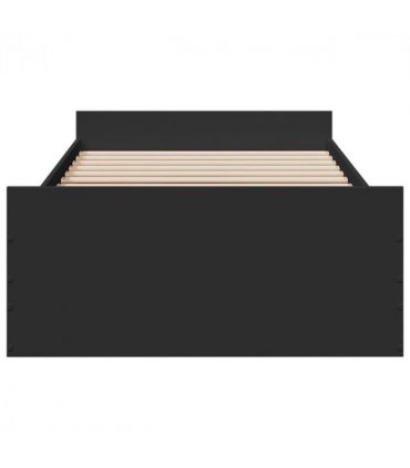 vidaXL Bed Frame | Black | Engineered wood | Small Single | Bed Frame — Size: 75 x 190 cm