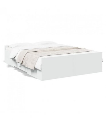 vidaXL Bed Frame with Drawers without Mattress White 120x200 cm — Size: 120 x 200 cm — V0672117624