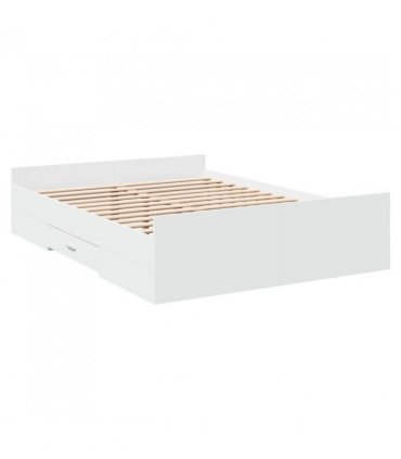 vidaXL Bed Frame with Drawers without Mattress White 120x200 cm — Size: 120 x 200 cm — V0672117624