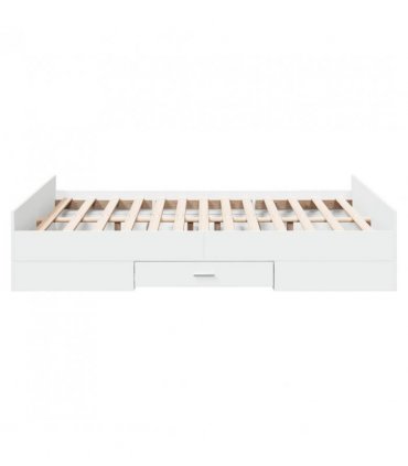 vidaXL Bed Frame with Drawers without Mattress White 120x200 cm — Size: 120 x 200 cm — V0672117624