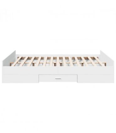 vidaXL Bed Frame | White | Engineered wood | Double Bed | Bed Frame — Size: 160 x 200 cm