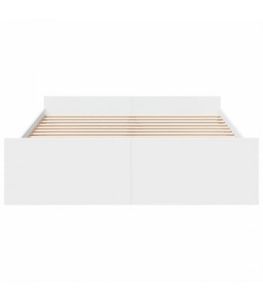 vidaXL Bed Frame | White | Engineered wood, Plywood | King Size | Bed Frame — Size: 150 x 200 cm