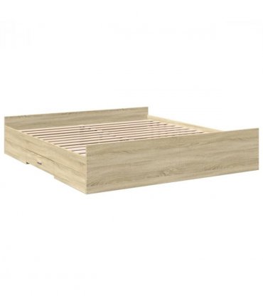 vidaXL Bed Frame | Sonoma Oak | Engineered Wood | Double | Bed Frame — Size: 200 x 200 cm