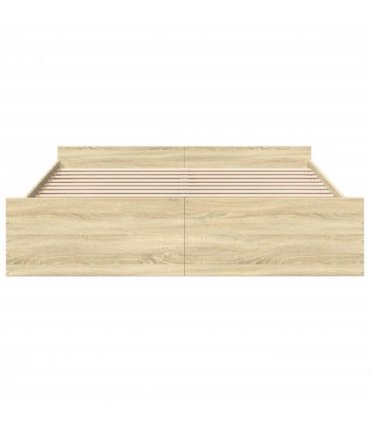 vidaXL Bed Frame | Sonoma Oak | Engineered Wood | Double | Bed Frame — Size: 200 x 200 cm