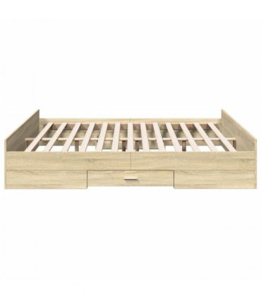 vidaXL Bed Frame | Sonoma Oak | Engineered Wood | Double | Bed Frame — Size: 200 x 200 cm