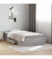 vidaXL Bed Frame | Grey Sonoma | Engineered Wood | 75 x 190 cm Small Single