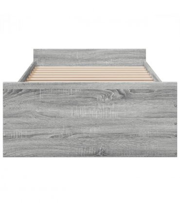 vidaXL Bed Frame | Grey Sonoma | Engineered Wood | 75 x 190 cm Small Single