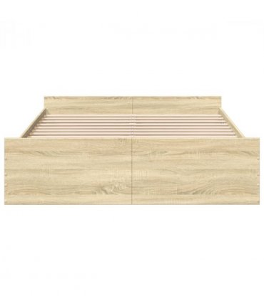 vidaXL Bed Frame | Sonoma Oak | Engineered wood | King | Storage | Bed Frame — Size: 150 x 200 cm