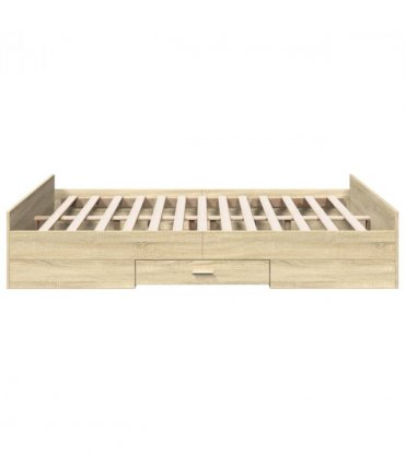 vidaXL Bed Frame | Sonoma Oak | Engineered wood | King | Storage | Bed Frame — Size: 150 x 200 cm