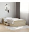 vidaXL Bed Frame | Sonoma oak | Engineered wood | Small Single | Bed Frame — Size: 75 x 190 cm