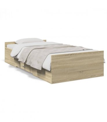 vidaXL Bed Frame | Sonoma oak | Engineered wood | Small Single | Bed Frame — Size: 75 x 190 cm