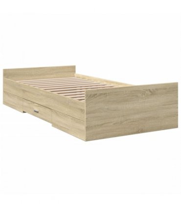 vidaXL Bed Frame | Sonoma oak | Engineered wood | Small Single | Bed Frame — Size: 75 x 190 cm