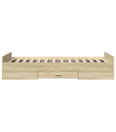 vidaXL Bed Frame | Sonoma oak | Engineered wood | Small Single | Bed Frame — Size: 75 x 190 cm