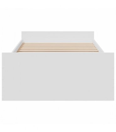 vidaXL Bed Frame with Drawers without Mattress White 90x190 cm Single — Size: 90 x 190 cm — V0672117646