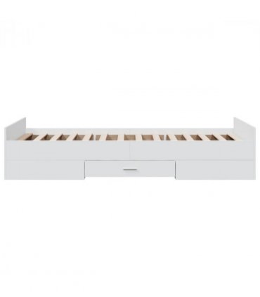 vidaXL Bed Frame with Drawers without Mattress White 90x190 cm Single — Size: 90 x 190 cm — V0672117646