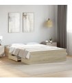 vidaXL Bed Frame | Sonoma Oak | Engineered Wood | Double | Bed Frame — Size: 120 x 200 cm — V0672117647