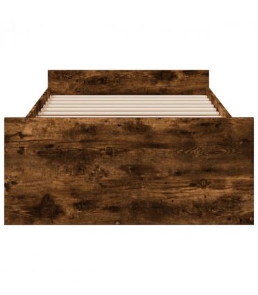 vidaXL Bed Frame | Smoked Oak | Engineered wood, Plywood | Small Single — Size: 75 x 190 cm — V0672117661
