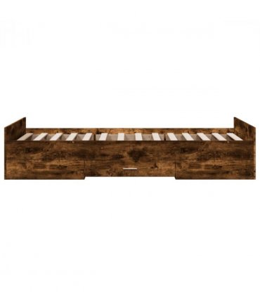 vidaXL Bed Frame | Smoked Oak | Engineered wood, Plywood | Small Single — Size: 75 x 190 cm — V0672117661