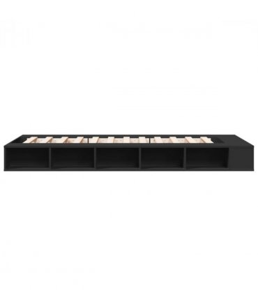 vidaXL Bed Frame without Mattress Black 75x190 cm Small Single — Size: 75 x 190 cm — V0672117734