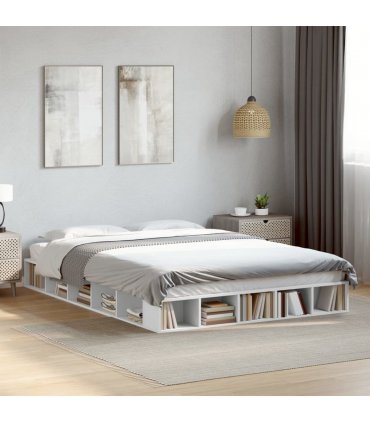 vidaXL Bed Frame without Mattress White 160x200 cm — Size: 160 x 200 cm — V0672117735