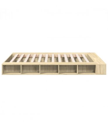 vidaXL Bed Frame without Mattress Sonoma Oak 140x200 cm — Size: 140 x 200 cm — V0672117737