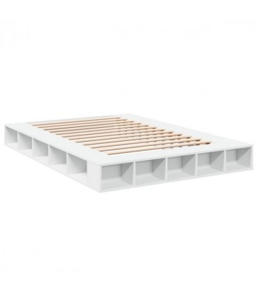 vidaXL Bed Frame without Mattress White 150x200 cm King Size — Size: 150 x 200 cm — V0672117747