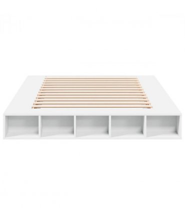 vidaXL Bed Frame without Mattress White 150x200 cm King Size — Size: 150 x 200 cm — V0672117747