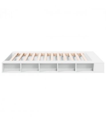 vidaXL Bed Frame without Mattress White 150x200 cm King Size — Size: 150 x 200 cm — V0672117747